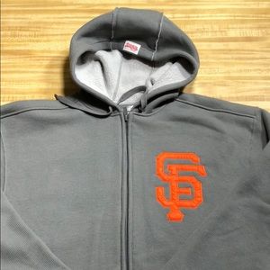 SF Giants-Zip Up Hoodie-Grey Sherpa lined-WARM!!